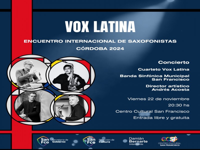 La Banda Sinfónica Municipal se presentará junto al Cuarteto de saxos Vox Latina
