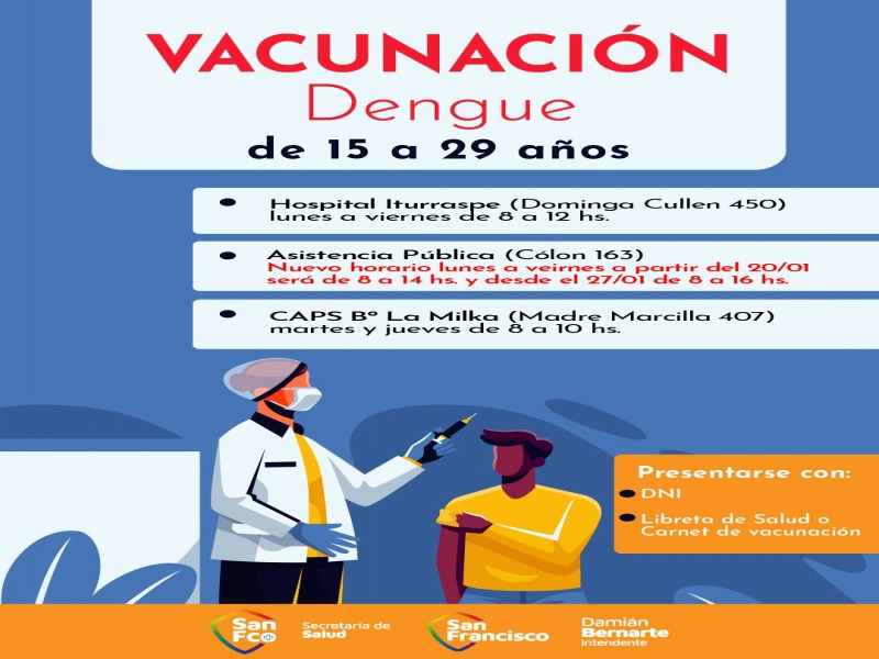 Se amplió la edad para recibir la vacuna contra el dengue