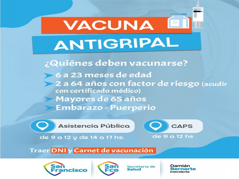 Se amplía para grupos prioritarios la Campaña de Vacunación Antigripal 