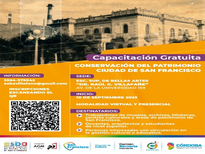 Ciclo de Capacitaciones en Conservación del Patrimonio Cultural en San Francisco: una apuesta por la identidad local