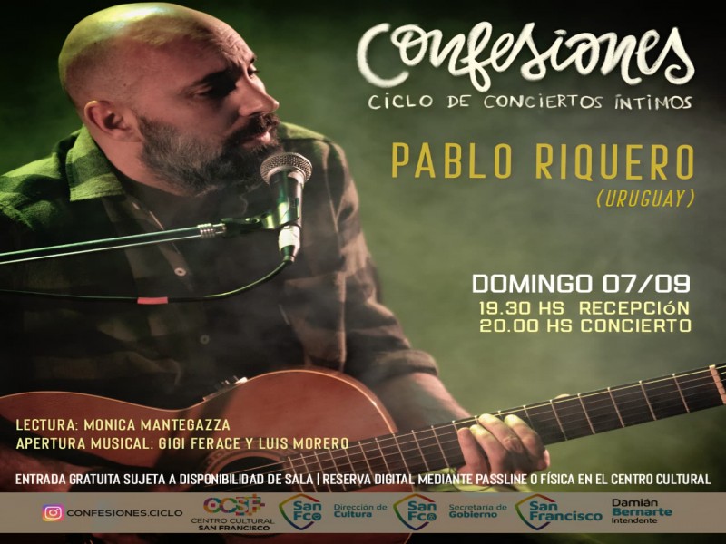 Pablo Riquero llega al Ciclo Confesiones con su música y espíritu carnavalero